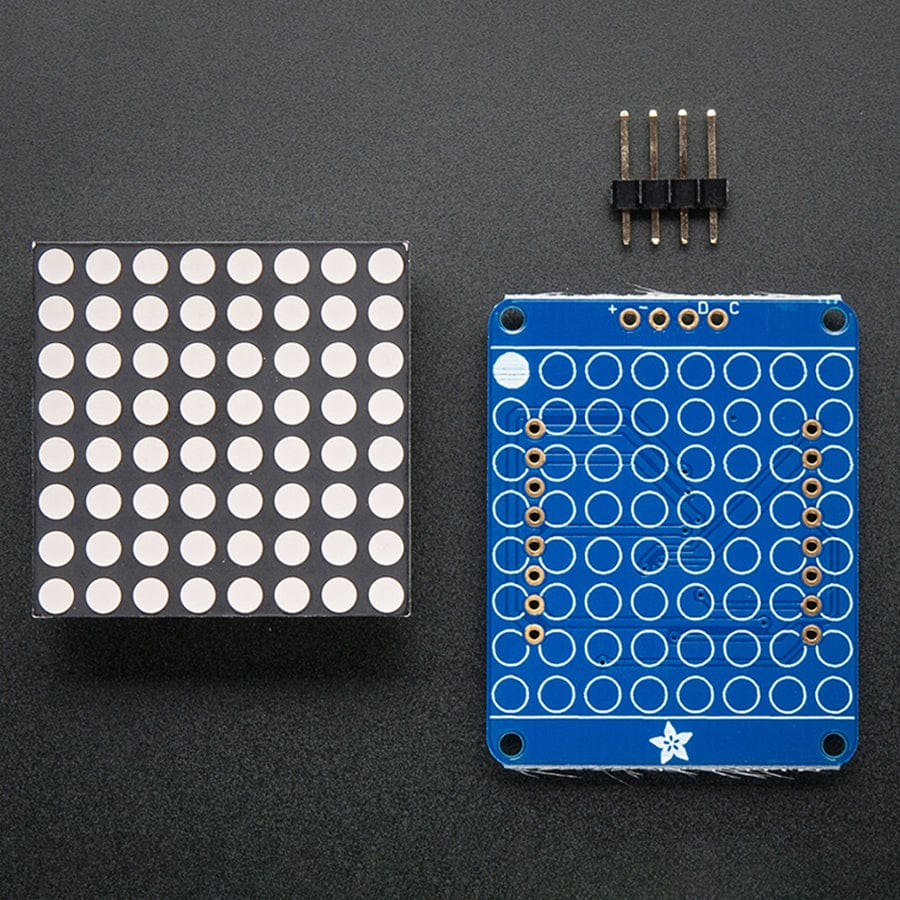 Adafruit Small 1.2" 8x8 LED Matrix with I2C Backpack - Blue - Image 2