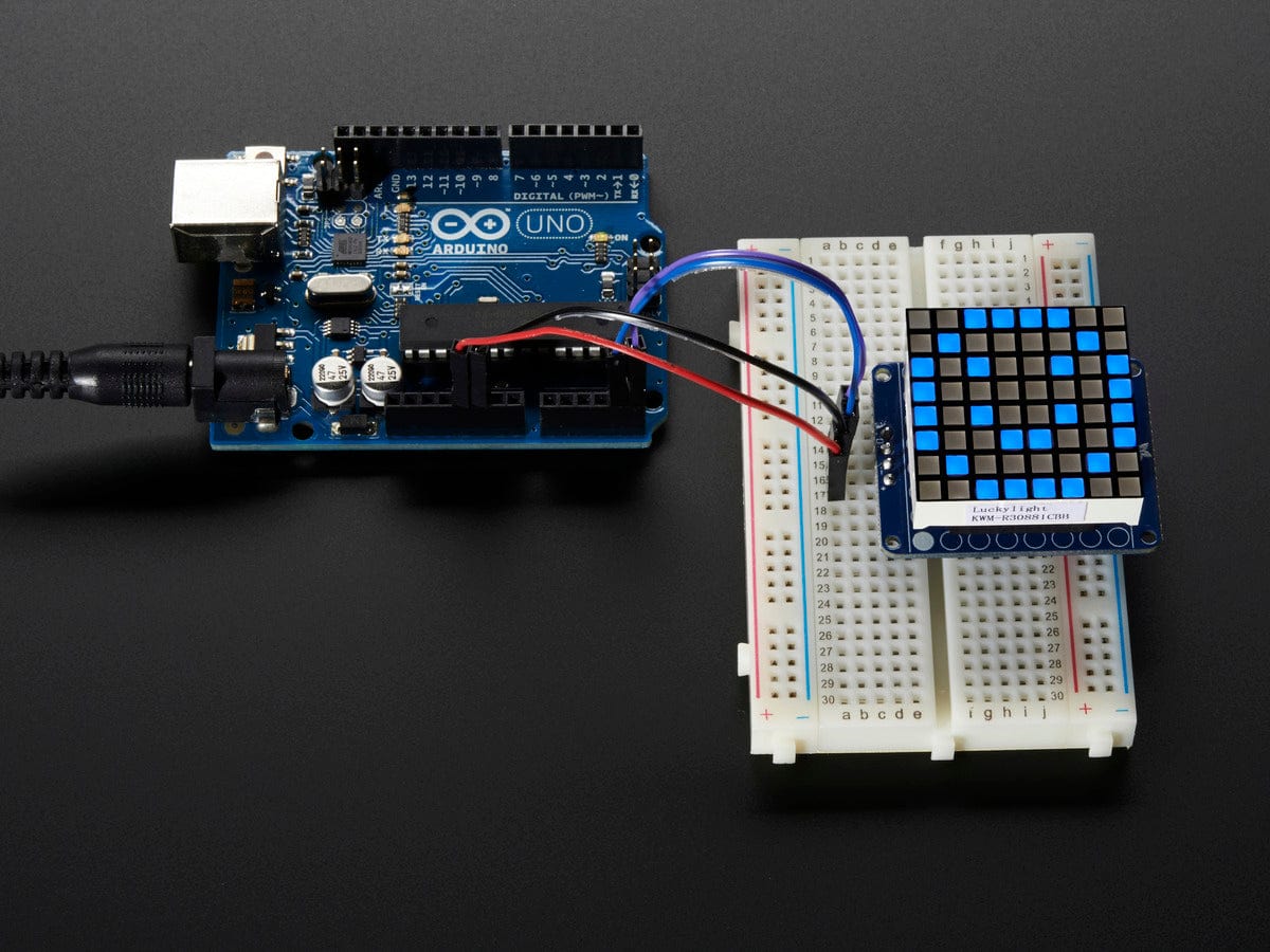 Small 1.2" 8x8 Ultra Bright Square Blue LED Matrix + Backpack [Discontinued] - Image 2