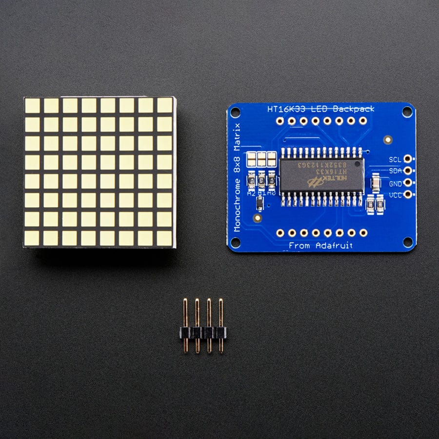 Small 1.2" 8 x 8 Ultra Bright Square White LED Matrix + Backpack - Image 2