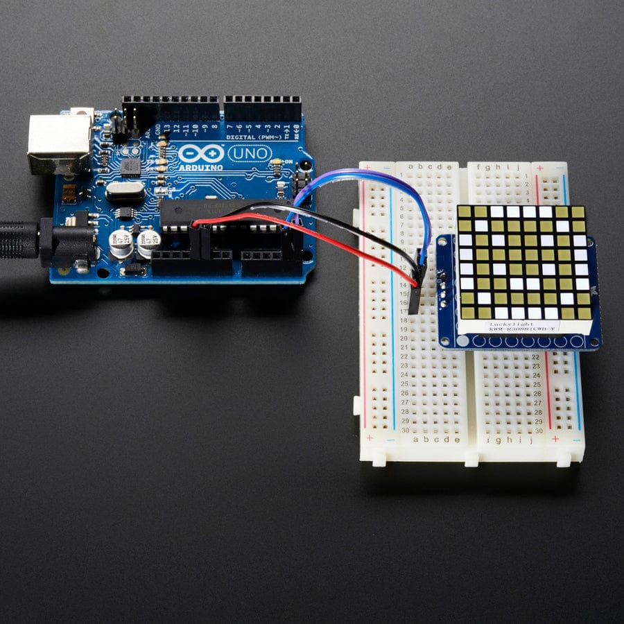 Small 1.2" 8 x 8 Ultra Bright Square White LED Matrix + Backpack - Image 4
