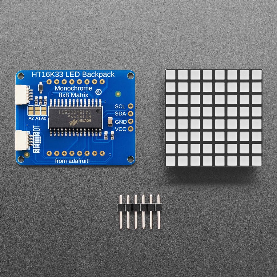Small 1.2" 8x8 Ultra Bright Square Yellow LED Matrix + Backpack - Image 3