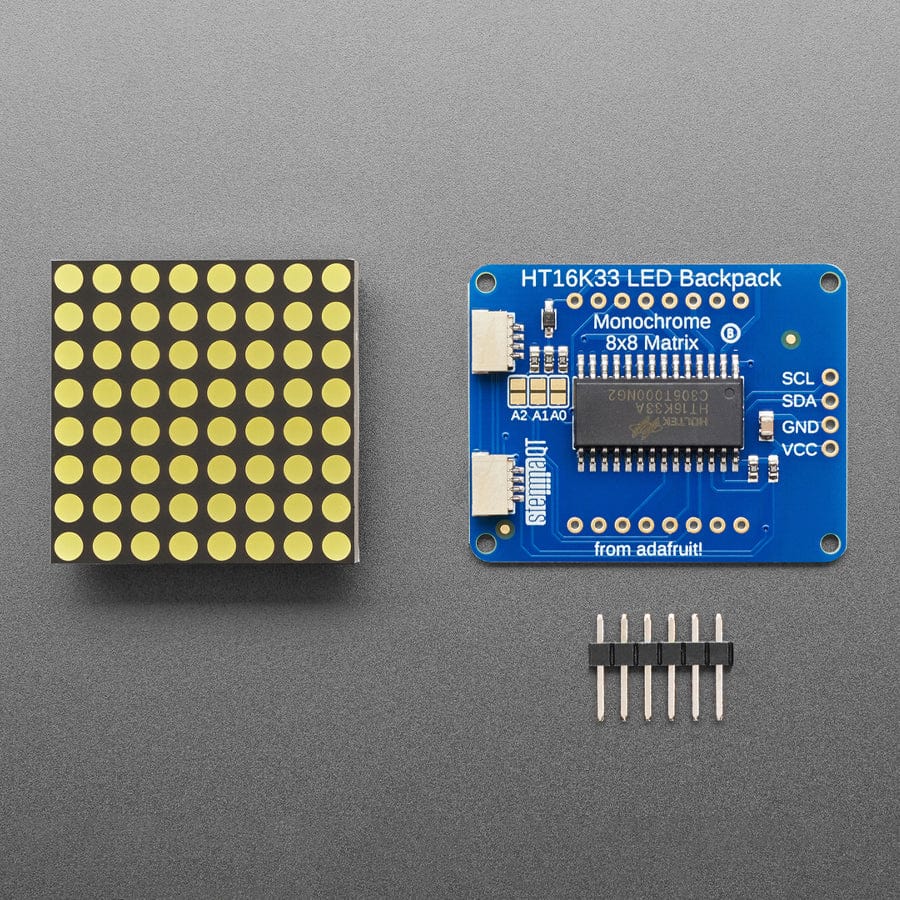 Small 1.2" 8 x 8 Ultra Bright White LED Matrix + Backpack - Image 2