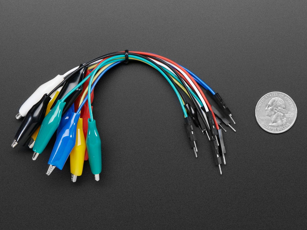 Small Alligator Clip to Male Jumper Wire Bundle - 12 Pieces - Image 4