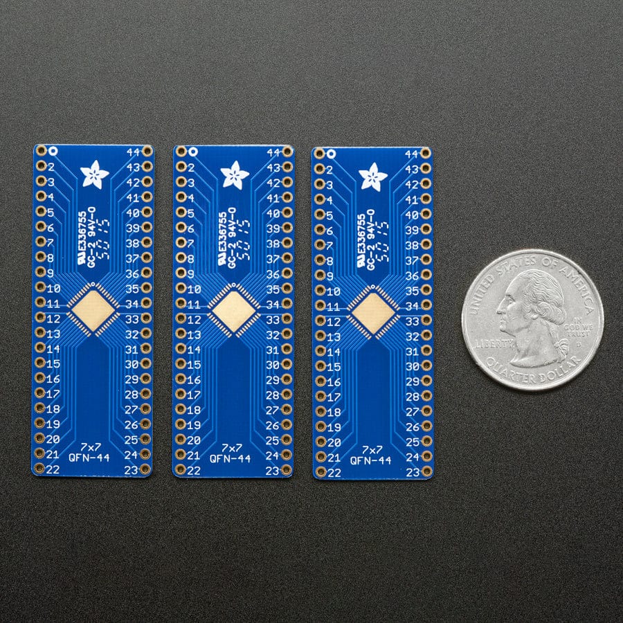SMT Breakout PCB for 44-QFN or 44-TQFP - 3 Pack - Image 3