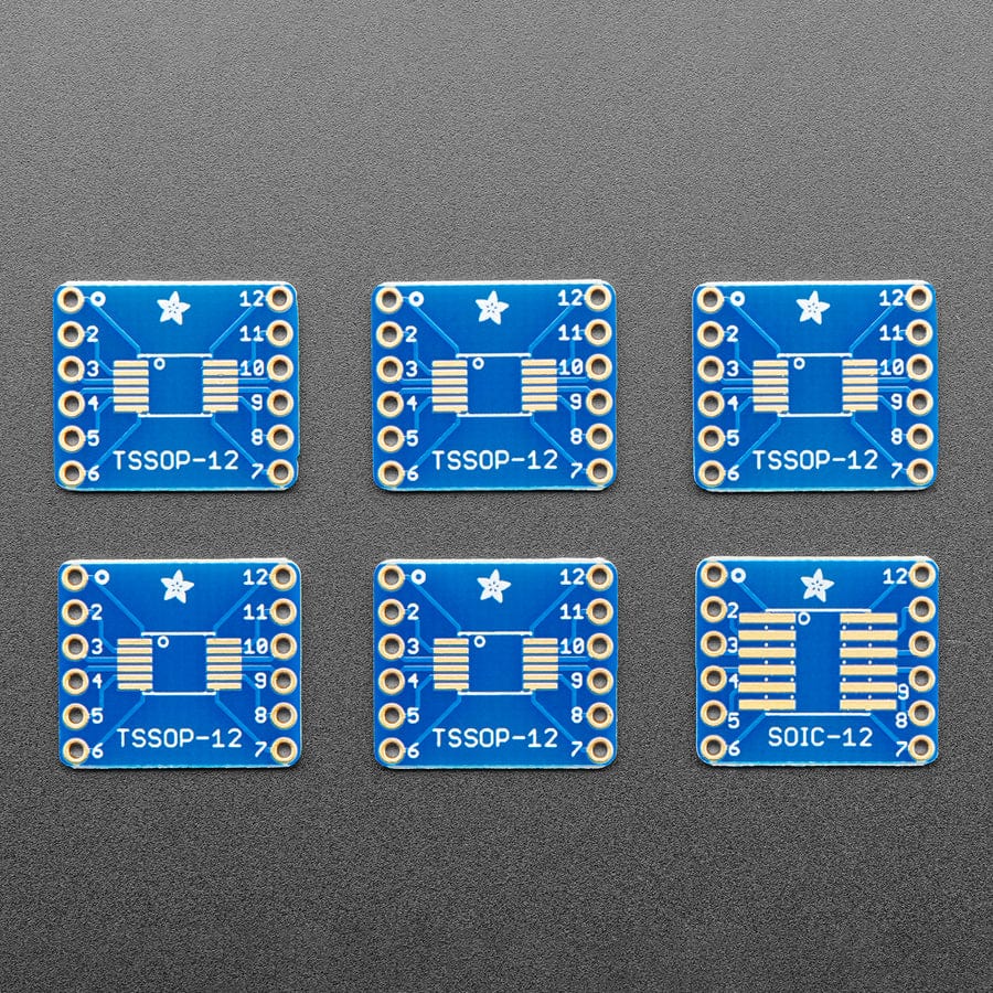 SMT Breakout PCB for SOIC-12 or TSSOP-12 - 6 Pack! - Image 3