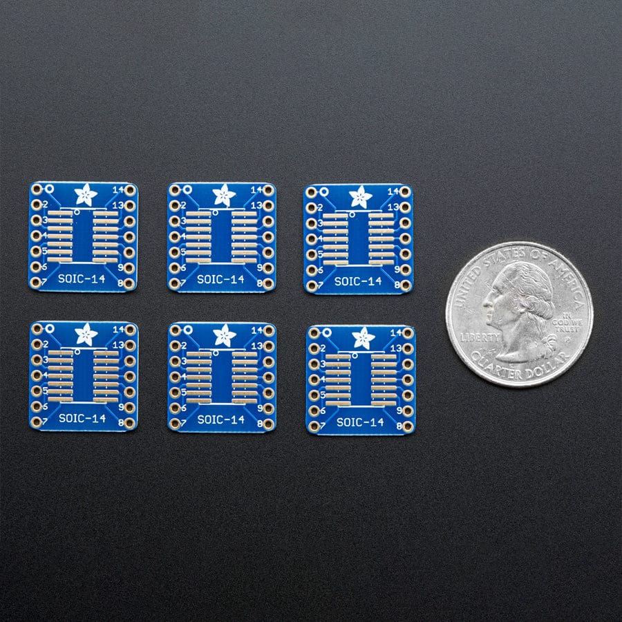 SMT Breakout PCB for SOIC-14 or TSSOP-14 - 6 Pack - Image 3