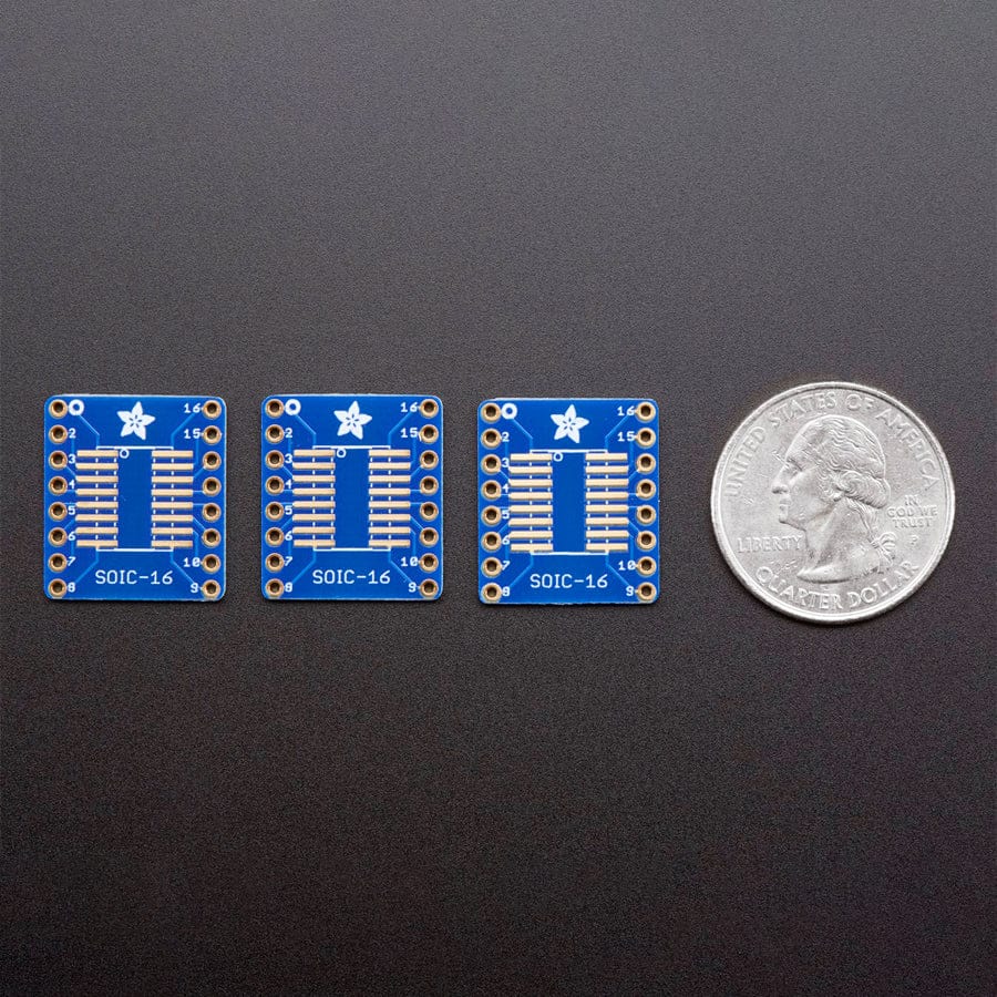 SMT Breakout PCB for SOIC-16 or TSSOP-16 - 3 Pack! - Image 3