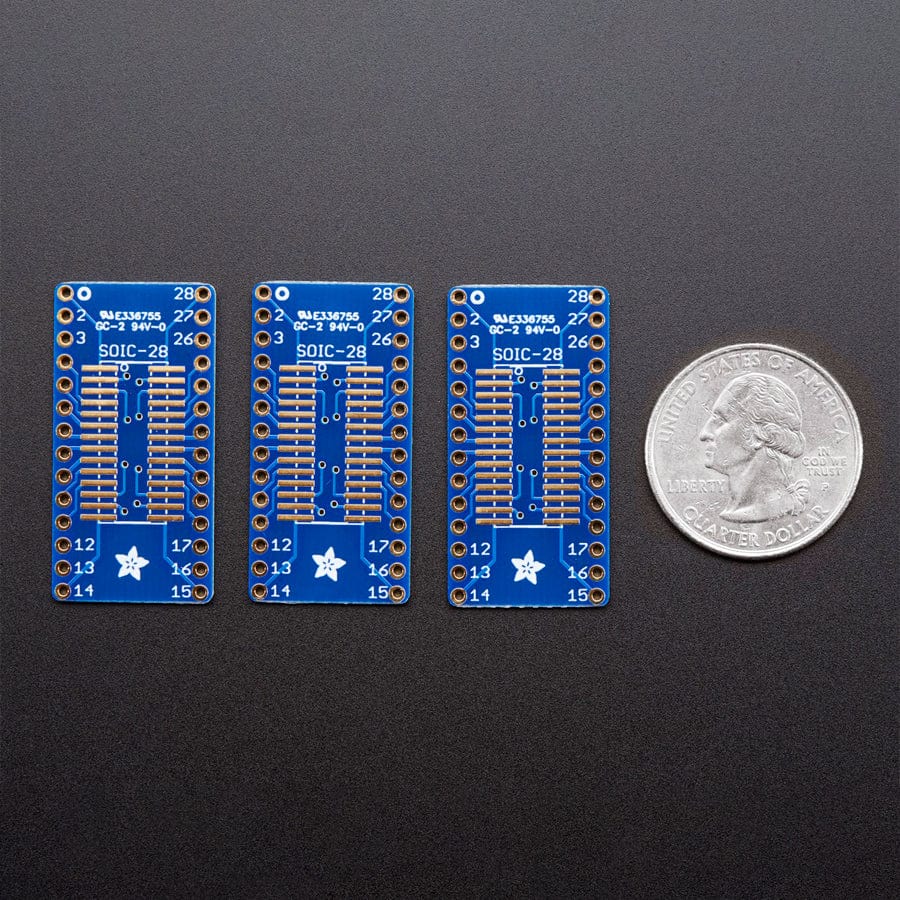 SMT Breakout PCB for SOIC-28 or TSSOP-28 - 3 Pack! - Image 3