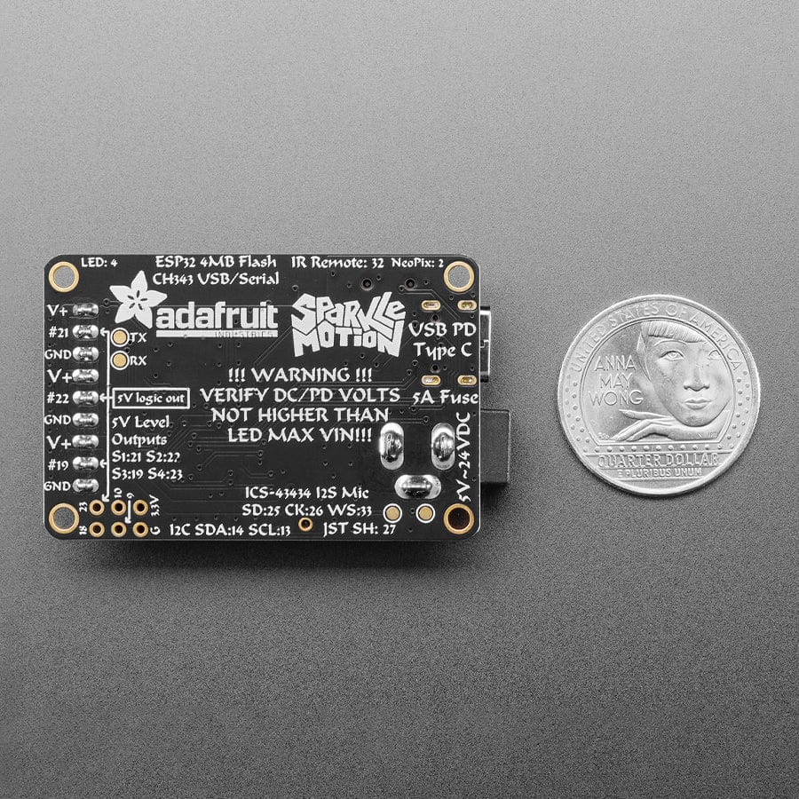 Adafruit Sparkle Motion with wFL External Antenna - WLED and xLights Board - Image 6