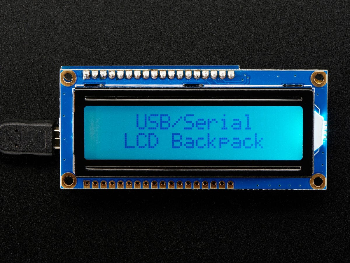 USB + Serial Backpack Kit with 16x2 RGB backlight positive LCD (Black on RGB) - Image 2