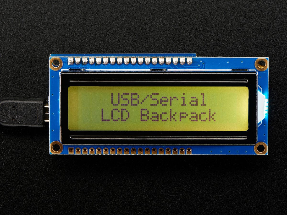 USB + Serial Backpack Kit with 16x2 RGB backlight positive LCD (Black on RGB) - Image 3
