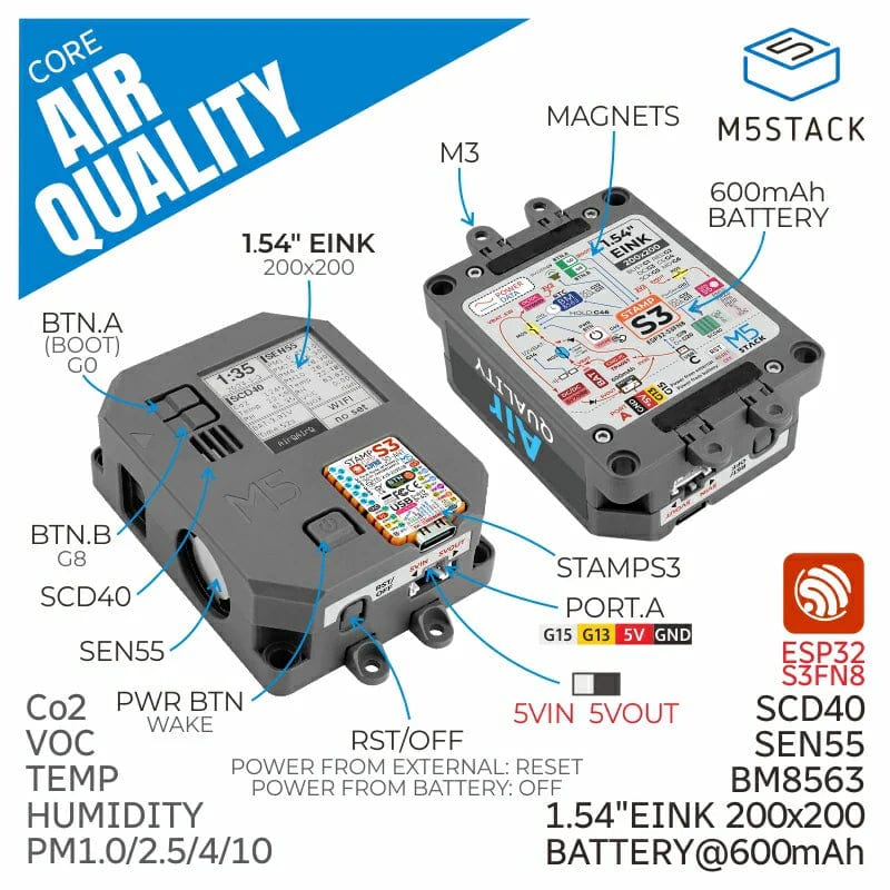 Air Quality Kit with M5StampS3 (SEN55, SCD40) [Discontinued] - Image 2