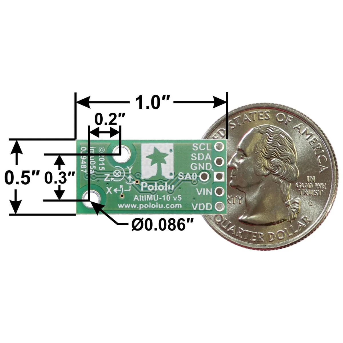 AltIMU-10 v5 Gyro, Accelerometer, Compass & Altimeter [Discontinued] - Image 4