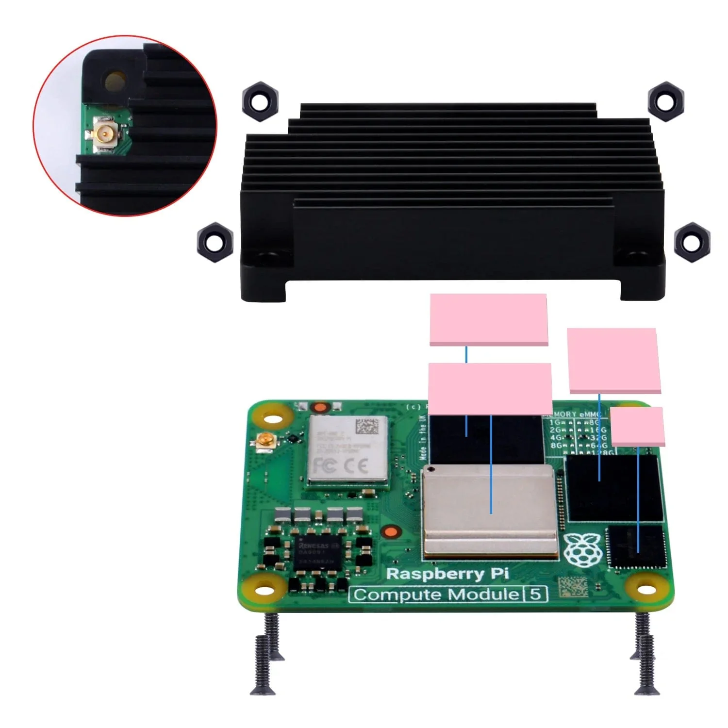 Aluminium CNC Heatsink for Raspberry Pi Compute Module 5 - Image 3