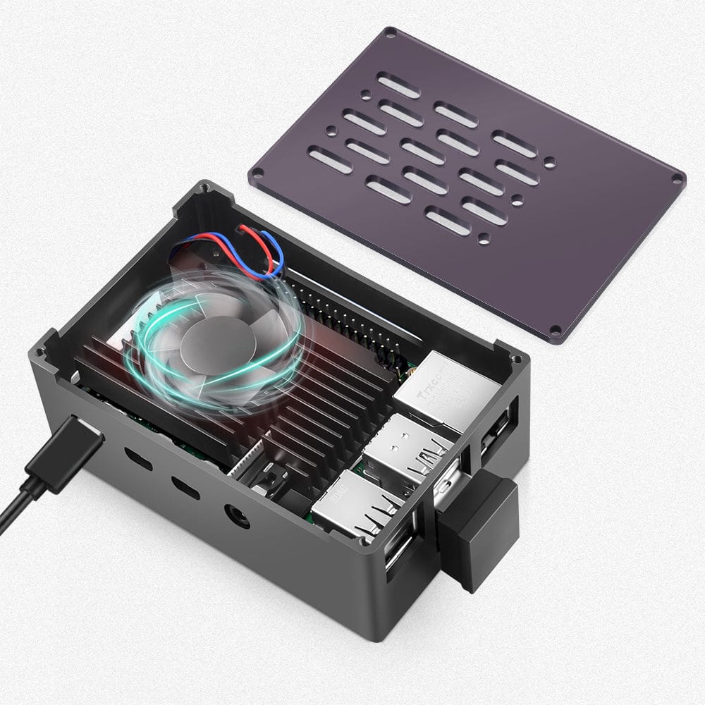 Aluminium NAS Case for Pi 4 with Quiet Cooling Fan - Image 3
