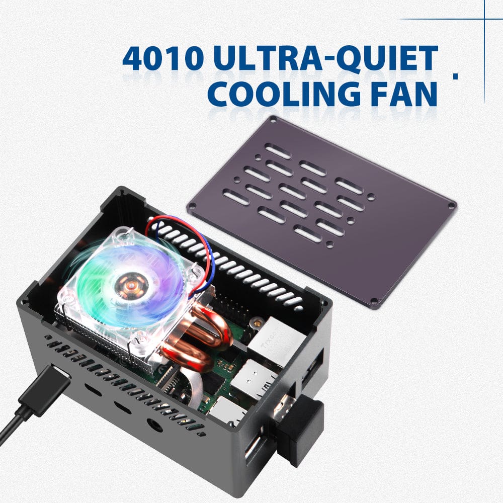 Aluminium Pi 4 NAS Case with Low-Profile ICE Tower Cooler - Image 3