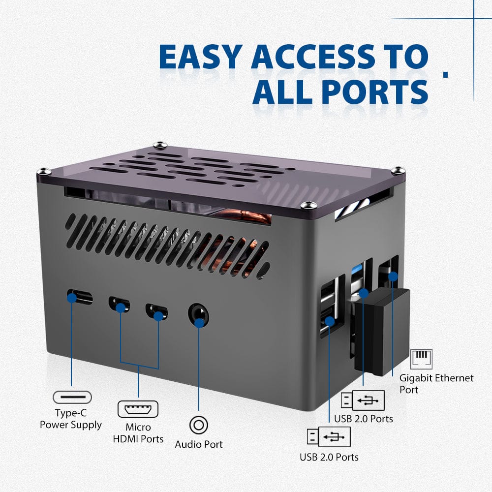 Aluminium Pi 4 NAS Case with Low-Profile ICE Tower Cooler - Image 4