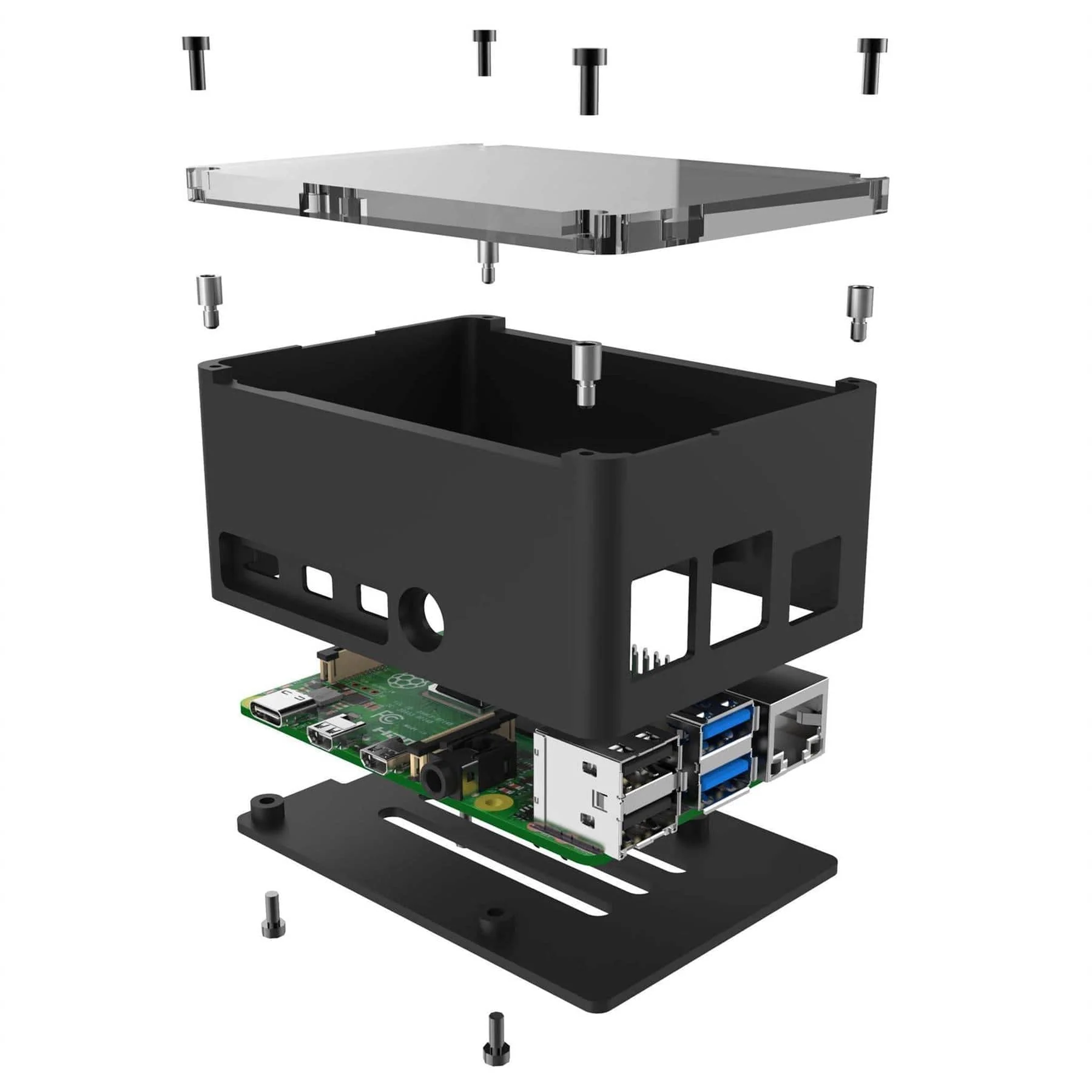Anidees PRO Extra Tall Raspberry Pi 4 Case - Black [Discontinued] - Image 2