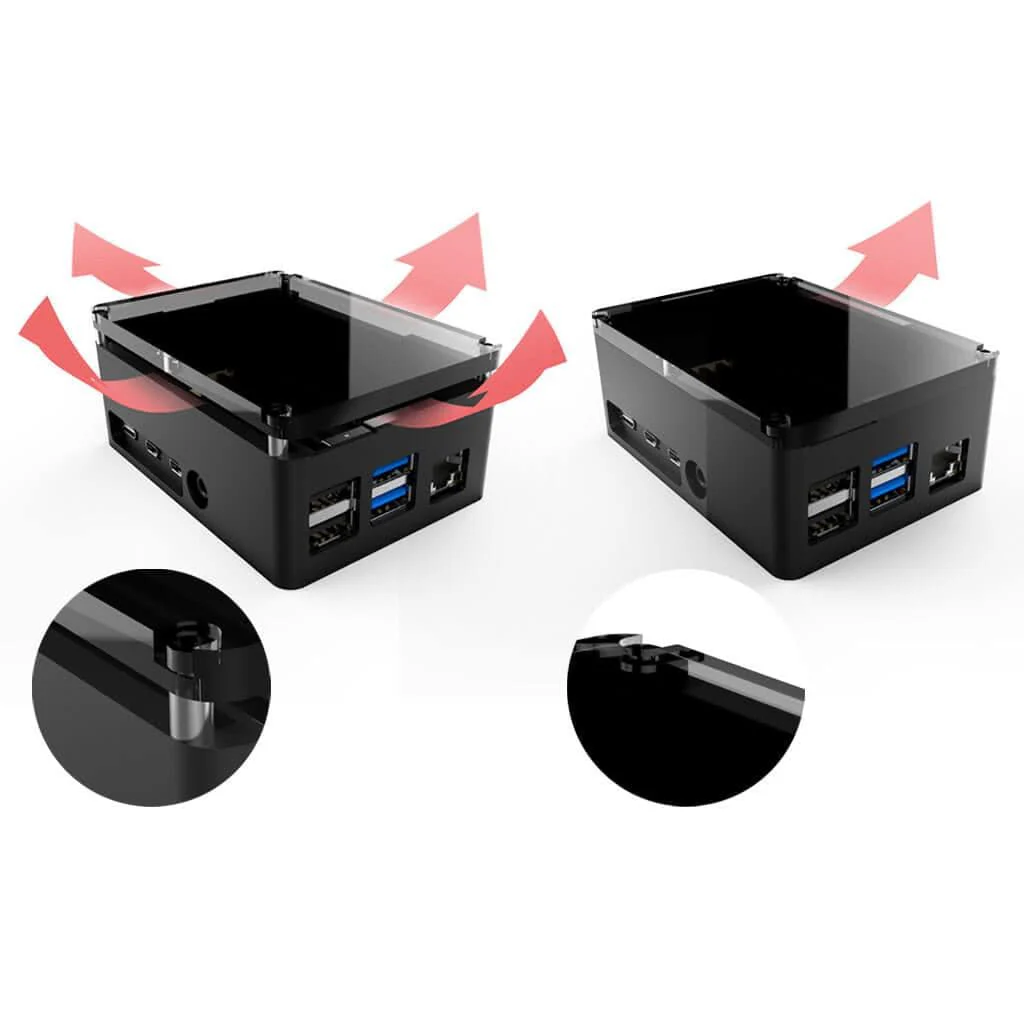 Anidees PRO Raspberry Pi 4 Case - Black - Image 4