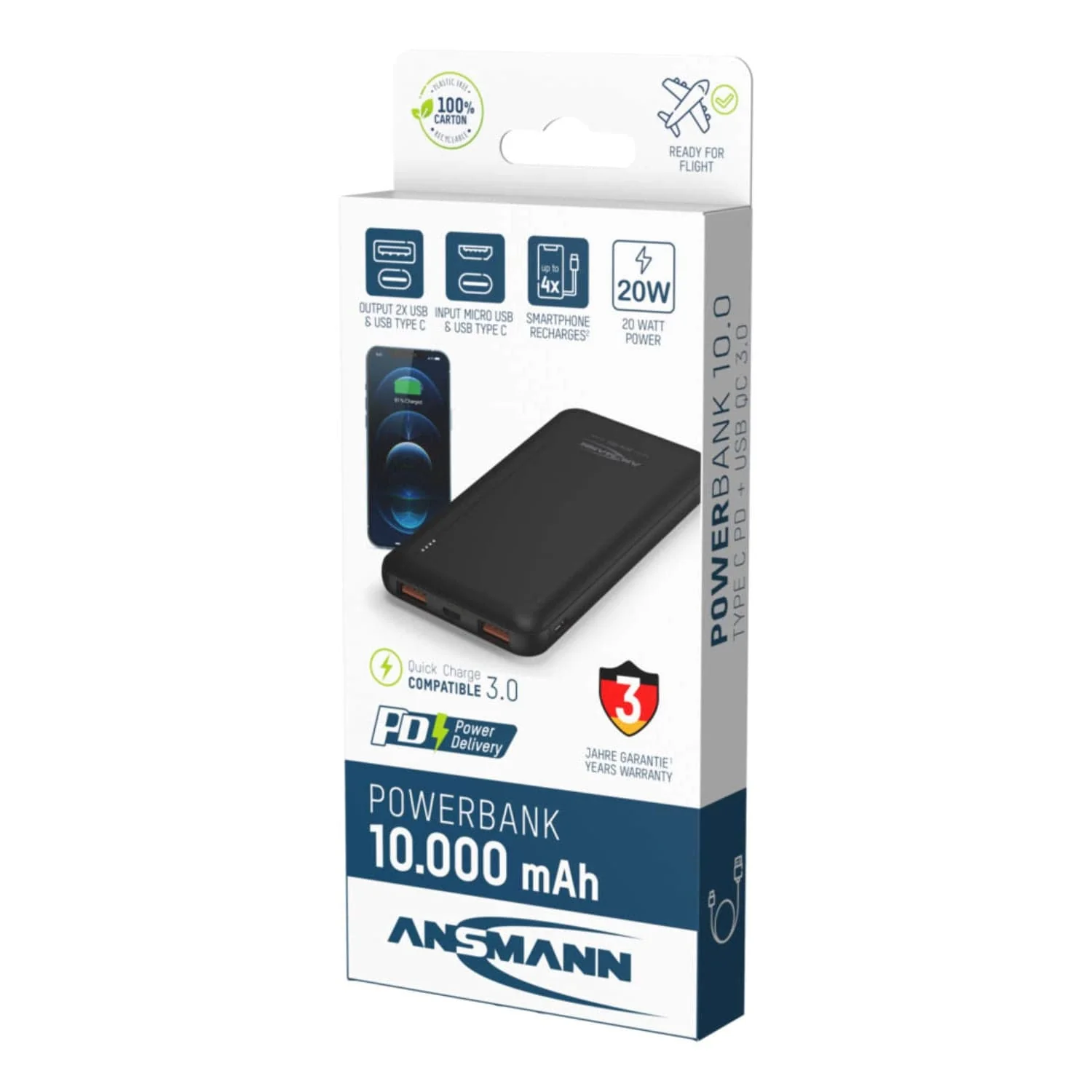 ANSMANN PB320PD 10,000mAh 20W PD Power Bank - Image 11
