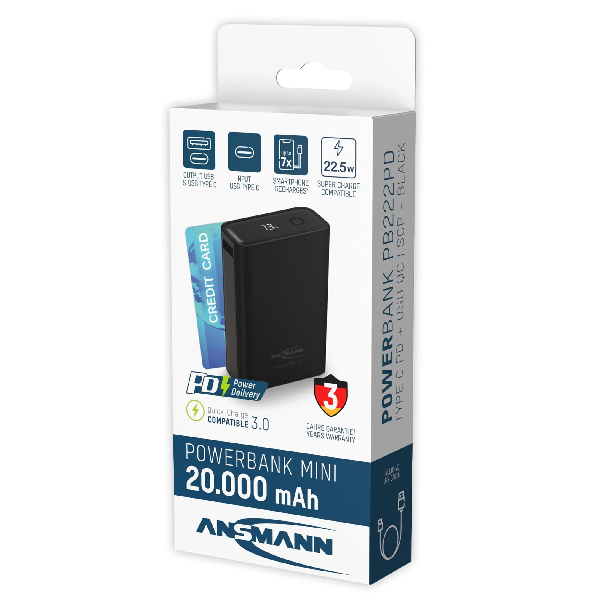 ANSMANN PB222PD 20,000mAh 22.5W PD Power Bank - Image 9