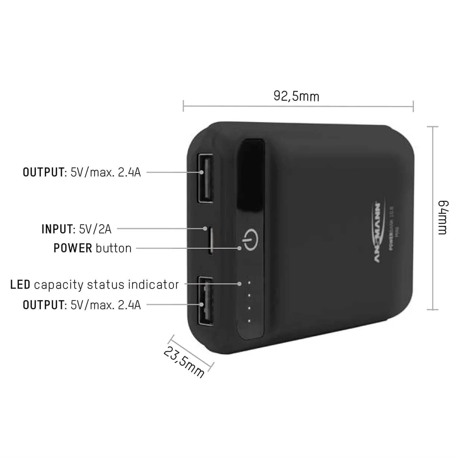 ANSMANN Power Bank 10.8 Mini (10,000mAh) [Discontinued] - Image 4