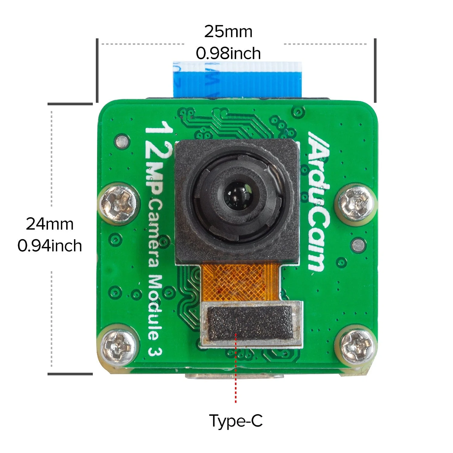 Arducam 12MP IMX708 USB-C UVC Fixed-Focus Camera Module with Microphone - Image 3