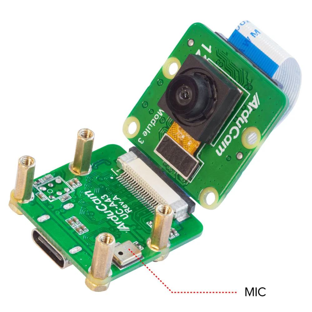 Arducam Wide Angle 12MP IMX708 USB-C UVC Fixed-Focus Camera Module with Microphone - Image 4