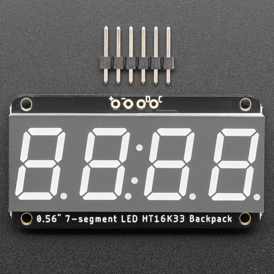 Assembled Adafruit 0.56" 4-Digit 7-Segment Display - w/ I2C Backpack QT - Blue - Image 3