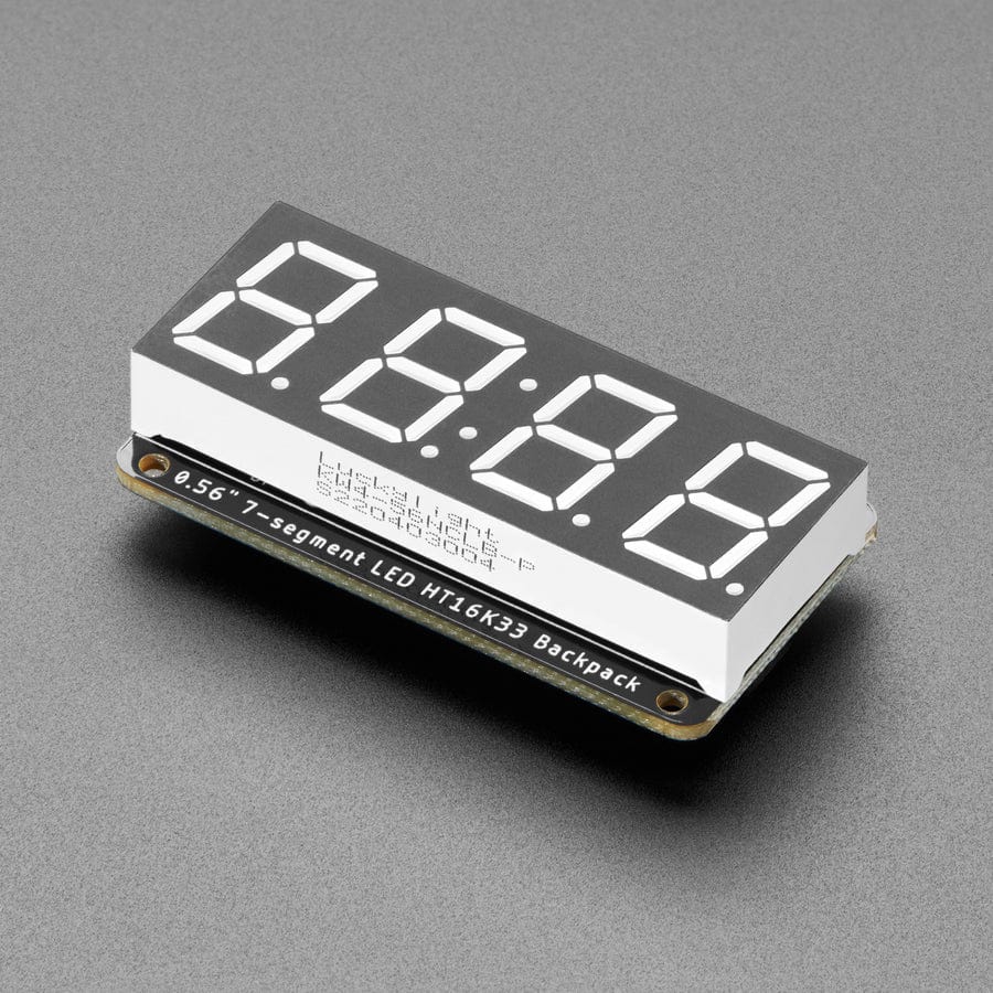 Assembled Adafruit 0.56" 4-Digit 7-Segment Display - w/ I2C Backpack QT - Green - Image 2
