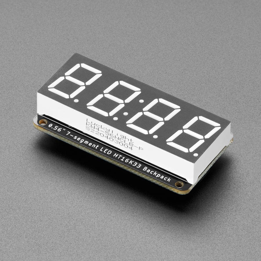 Assembled Adafruit 0.56" 4-Digit 7-Segment Display - w/ I2C Backpack QT - Red - Image 2