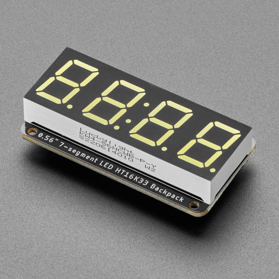 Assembled Adafruit 0.56" 4-Digit 7-Segment Display - w/ I2C Backpack QT - White - Image 2