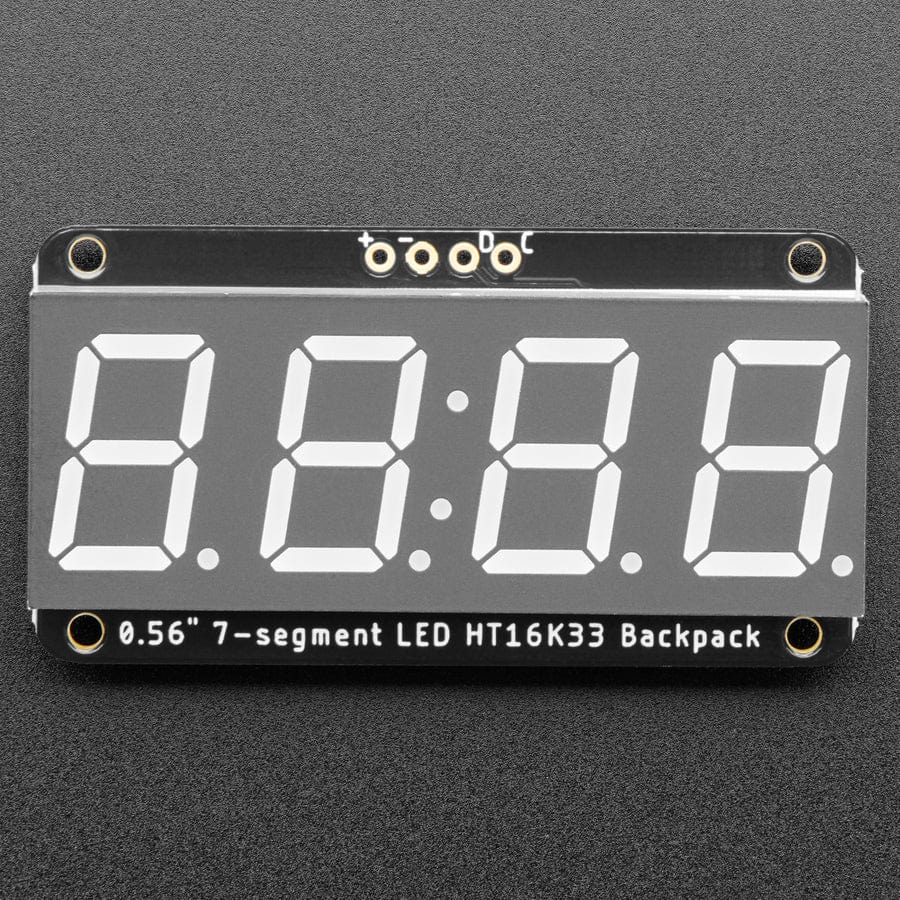 Assembled Adafruit 0.56" 4-Digit 7-Segment Display - w/ I2C Backpack QT - Yellow - Image 5