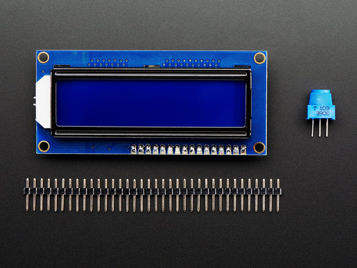 Assembled Standard LCD 16x2 + extras - White on Blue - Image 2
