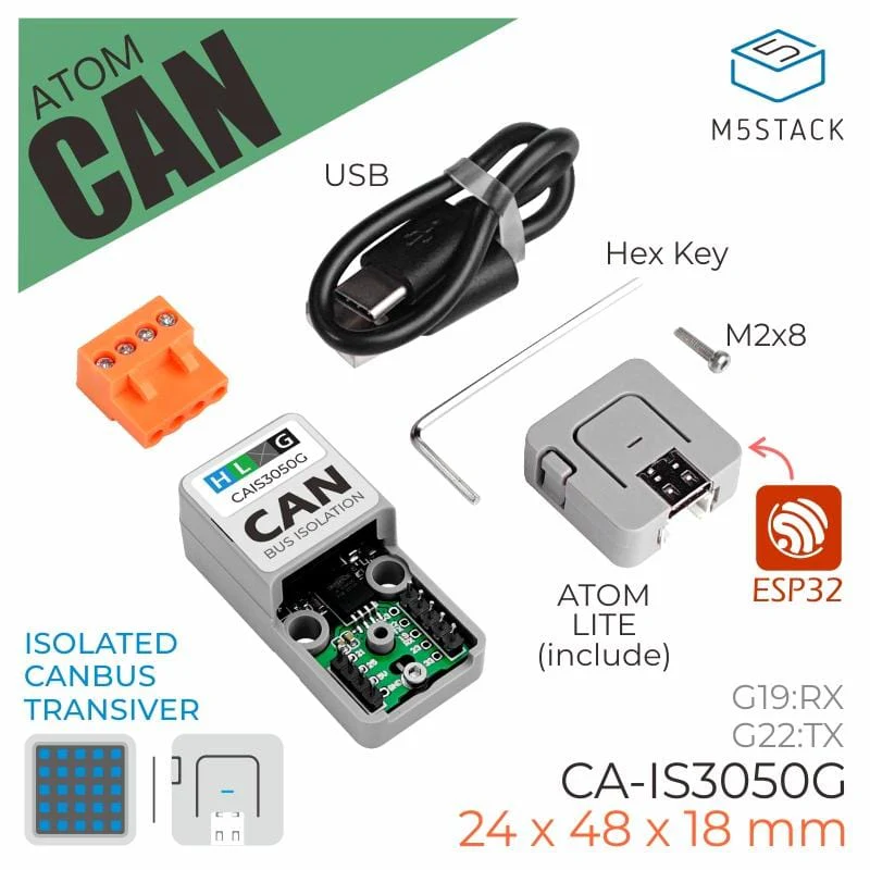 M5Stack ATOM CANBus Kit (CA-IS3050G) [Discontinued] - Image 2