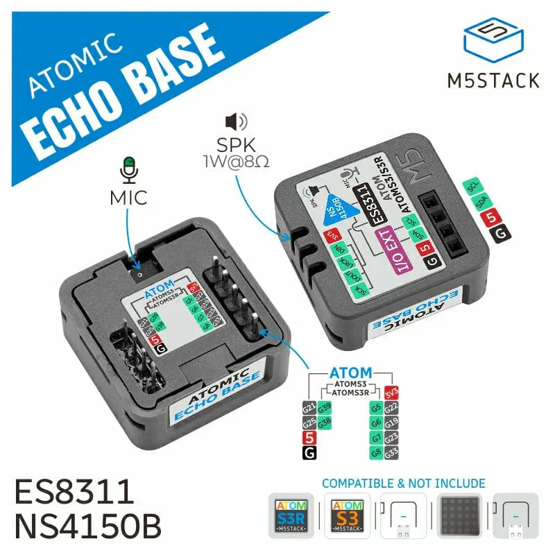 M5Stack Atomic Echo Base with Microphone and Speaker - Image 2