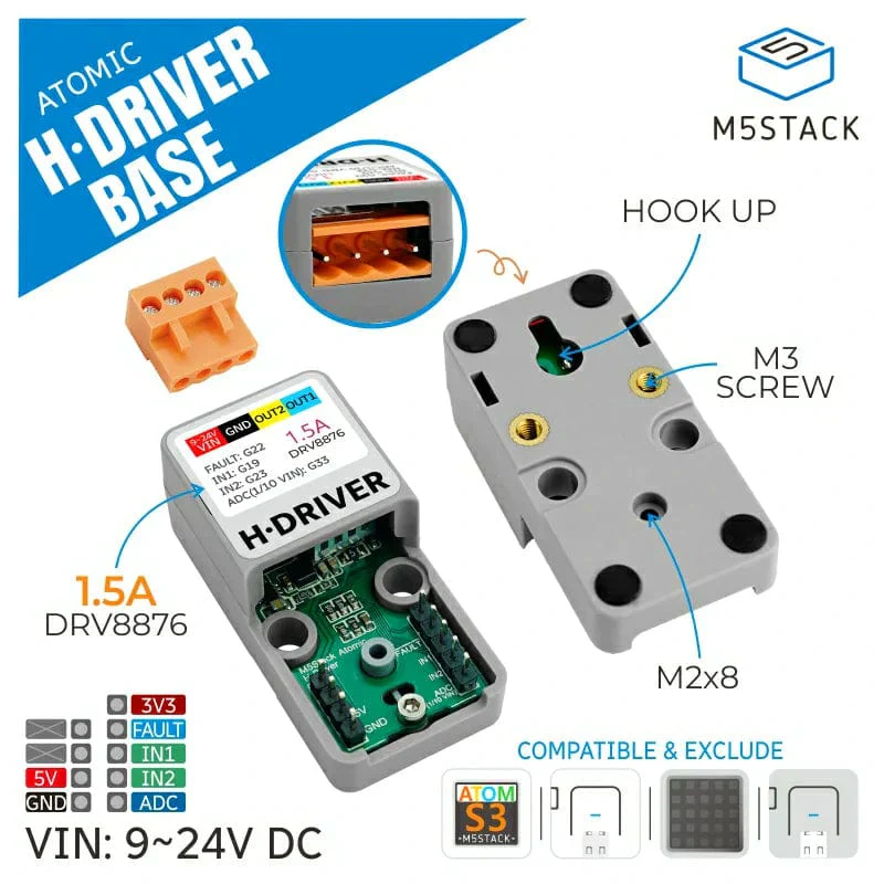 ATOMIC H-Bridge Driver Base (DRV8876) - Image 2