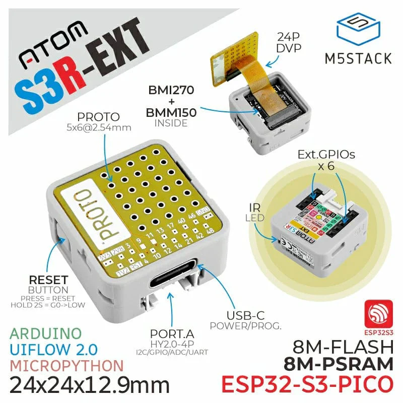 ATOMS3R Proto Kit without Screen (8MB PSRAM) - Image 2