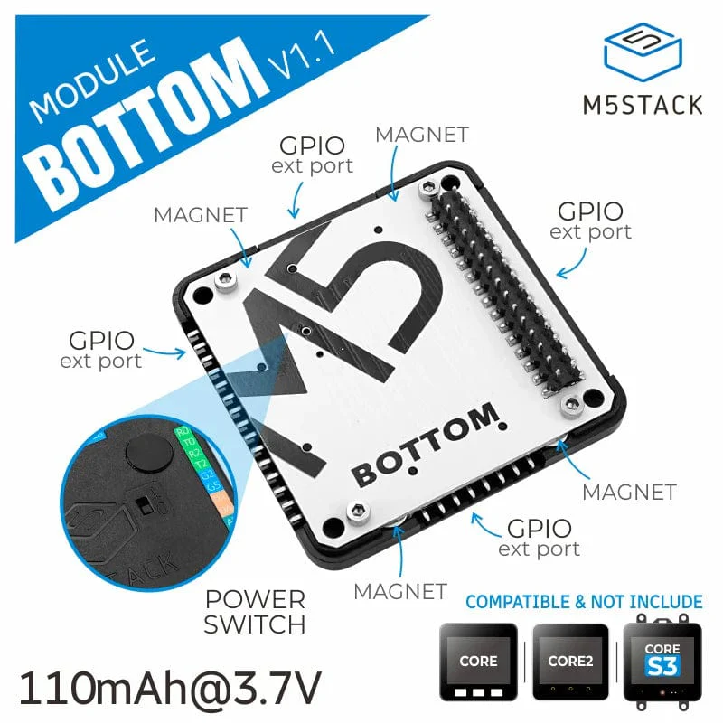 M5Stack Battery Bottom for M5Stack Core (110mAh) - Image 2