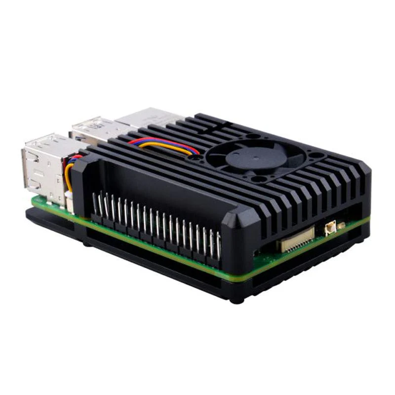 Black Aluminum Case With Heatsink Fan for Raspberry Pi 5 [Discontinued] - Image 2