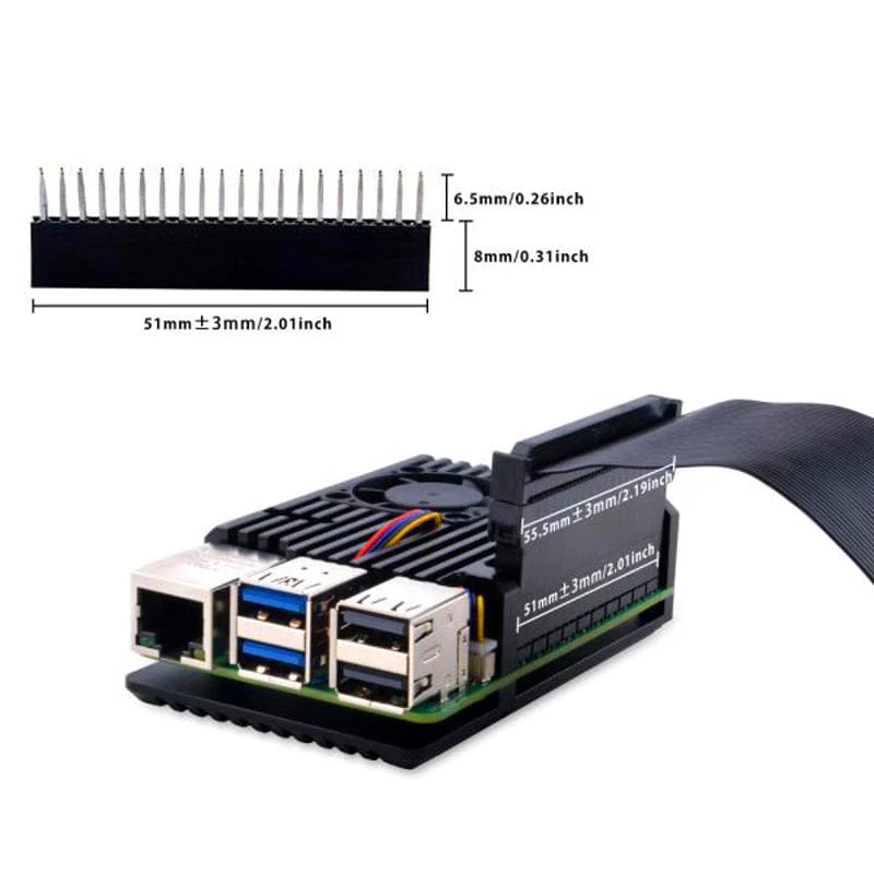 Black Aluminum Case With Heatsink Fan for Raspberry Pi 5 [Discontinued] - Image 3
