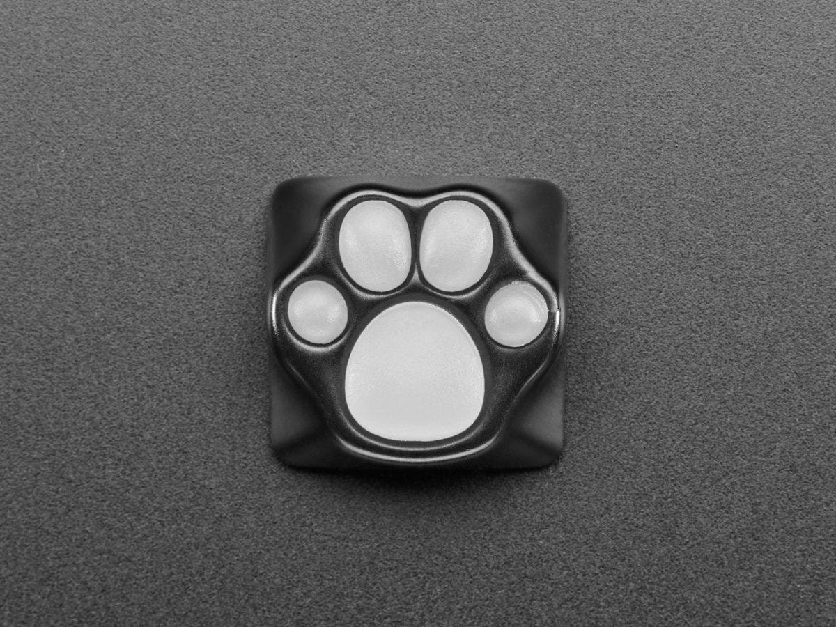 Black Aluminum Kitty Paw Keycap with Translucent Silicone Toes - Image 2