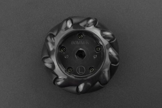 Black Mecanum Wheel with Motor Shaft Coupling (60mm) - Left [Discontinued] - Image 4