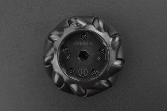 Black Mecanum Wheel with Motor Shaft Coupling (60mm) - Right [Discontinued] - Image 4