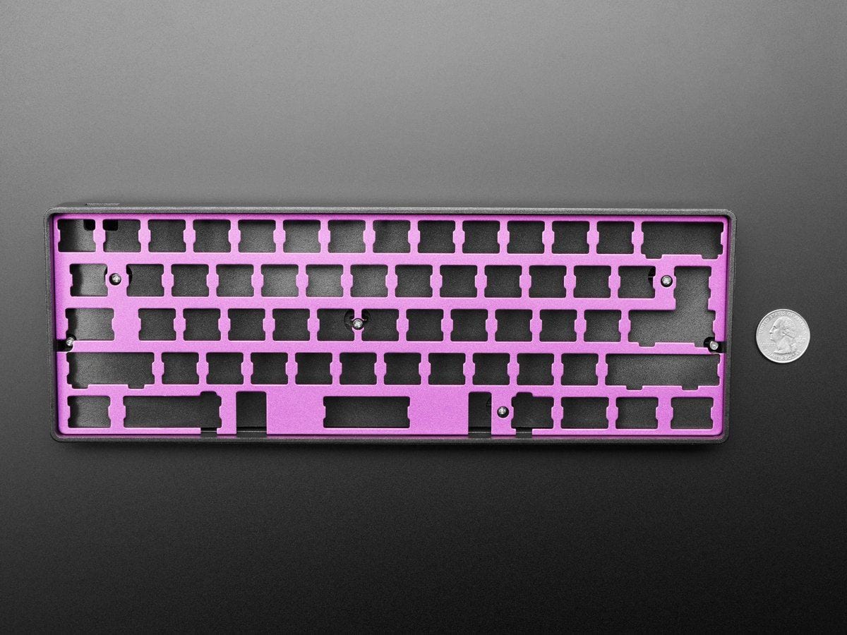 Black Metallic-Look Plastic GH60 / 60% Keyboard Shell - Image 5