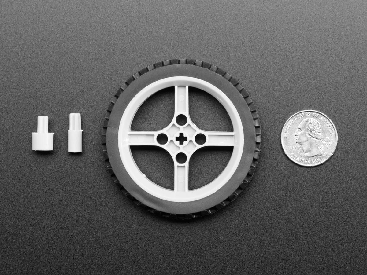 Black Multi-Hub Wheel for TT / Building Bricks or N20 Motor - 65mm Diameter - Image 3