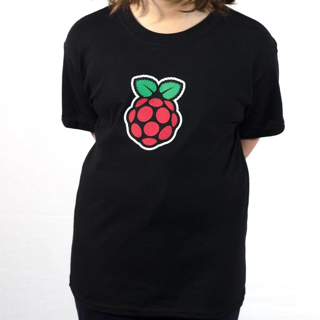 Kids Black Raspberry Pi Logo T-shirt [discontinued] - Image 2