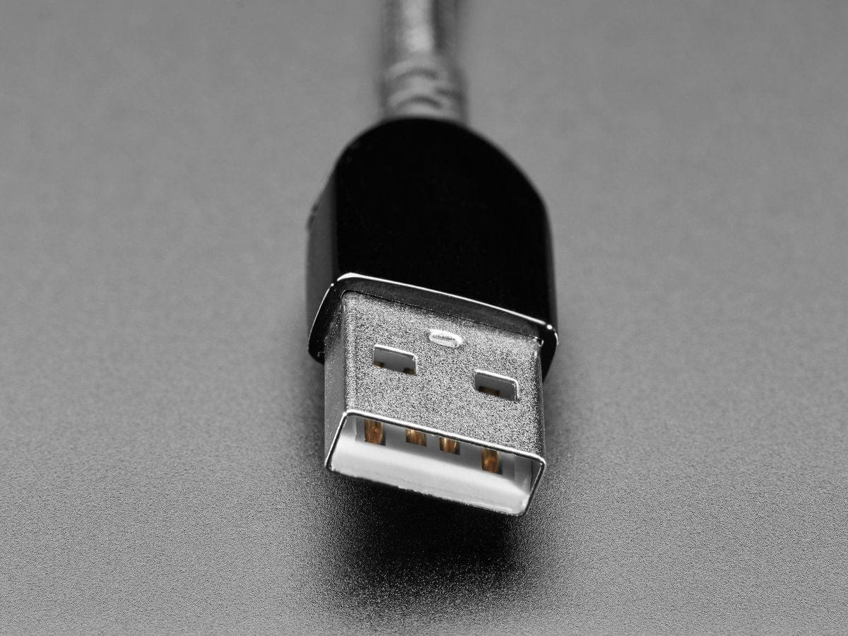 Black Woven Right Angle USB C to USB A Cable - 0.2m long - Image 4