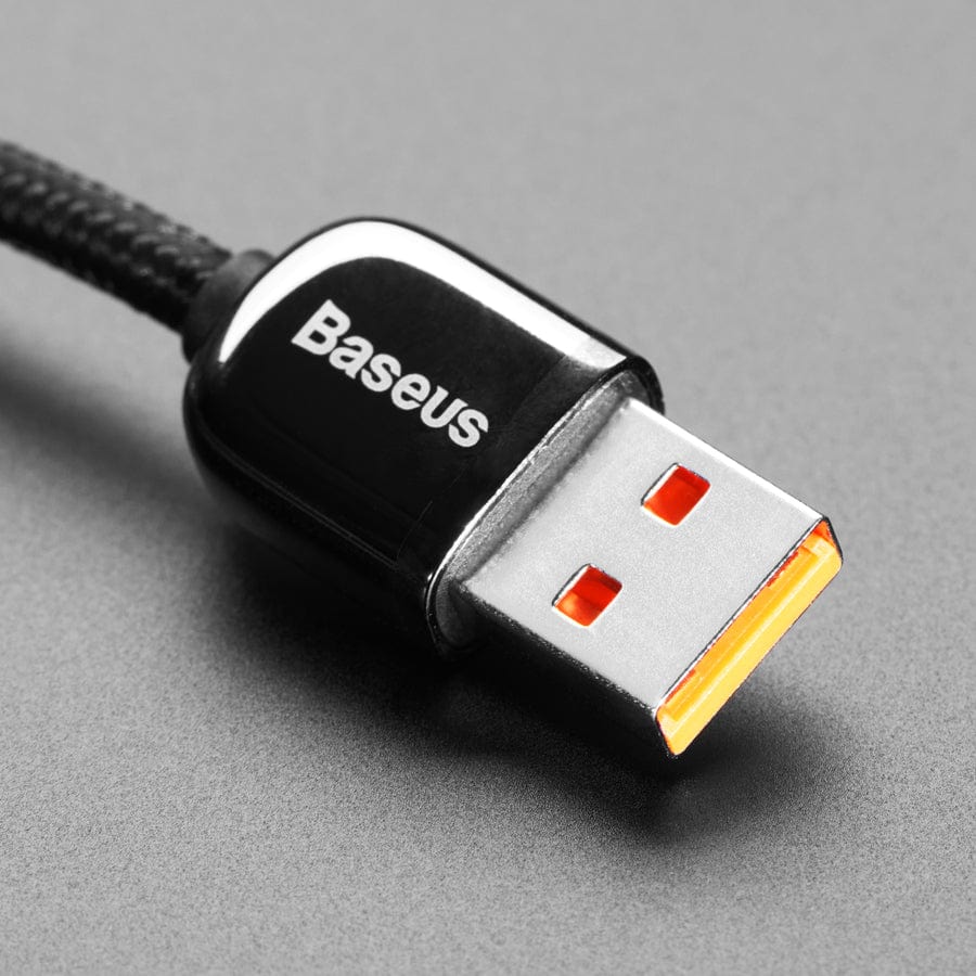 Black Woven USB A to USB C Cable with 66W Watt Display - 1 meter - Image 3