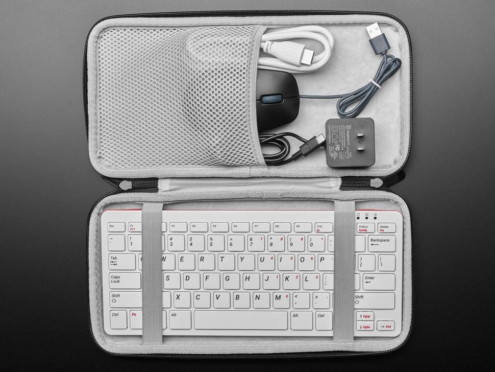 Black Zipper Sleeve Case with Handle for Raspberry Pi 500/400 - Image 3
